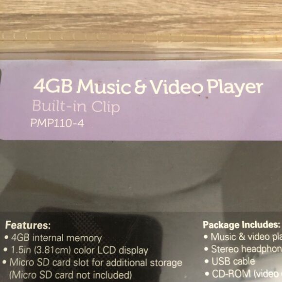 NEW Polaroid Music & Video Player 4GB PMP110-4 RARE 2011 SEALED BLACK MP3 - Picture 7 of 7